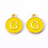 Golden Plated Alloy Enamel Charms ENAM-S118-09G-2