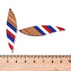 Independence Day Opaque Striped Resin & Walnut Wood Pendants RESI-U010-02B-3
