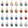 24Pcs 12 Colors Alloy Glass Pendants ALRI-GA0001-15-1