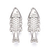 304 Stainless Steel Fish Pendants STAS-T069-10P-1