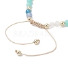 Natural Amethyst & Rainbow Moonstone & Amazonite & Cultured Freshwater Pearl Beads Braided Bead Bracelets for Women BJEW-JB12666-02-4