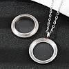 304 Stainless Steel Visible Flat Round Locket Pendant Pet Urn Ashes Necklaces LS-NJEW-S455-08P-5