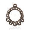 Tibetan Style Alloy Cabochon Connector Open Back Settings PALLOY-F178-08AB-1