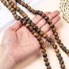 Natural Frosted Tiger Eye Round Bead Strands X-G-M064-10mm-02-4
