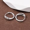 Fireworks 925 Sterling Silver Micro Pave Clear Cubic Zirconia Hoop Earrings EJEW-K317-02P-2