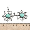 Synthetic Turquoise Spider Web Pendants G-Q163-09AS-01-3