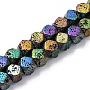 Electroplated Natural Lava Rock Beads Strands G-A256-C01-01G-1