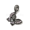 Rack Plating Brass Pave Colorful Cubic Zirconia European Dangle Charms KK-P277-19B-2