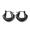Ion Plating(IP) 304 Stainless Steel Twist Teardrop with Cross Hoop Earrings for Women EJEW-G293-09EB-1