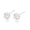 925 Sterling Silver & Clear Cubic Zirconia Stud Earrings STER-T008-70S-02-2