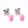 304 Stainless Steel Spray Painted Stud Earrings EJEW-H353-07-F-2