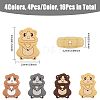 16Pcs 4 Colors Squirrel Food Grade Eco-Friendly Silicone Focal Beads SIL-CA0003-02-2