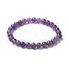 Natural Amethyst Bead Stretch Bracelets BJEW-K212-A-034-7