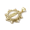 Brass Pave Shell Pendants KK-I708-16A-G-2