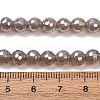 Electroplated Natural Agate Beads Strands G-B191-A07-6mm-05-5