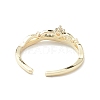 Clear Cubic Zirconia Crown Open Cuff Ring RJEW-C056-01G-3