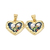 Flower Brass Enamel Pendants KK-D390-17G-05-1