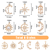24Pcs 6 Styles Brass Micro Pave Cubic Zirconia Pendants KK-DC0002-84-2