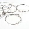 Platinum Color Brass Hoop Earrings X-EC108-3NF-3