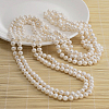 Natural Pearl Beads Necklace NJEW-P126-A-10-1