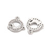 Brass Micro Pave Clear Cubic Zirconia Charms KK-Z044-20P-2