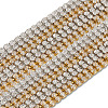 Craftdady 4 Yards 2 Colors Brass Rhinestone Strass Chains CHC-CD0001-04-8