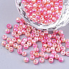Rainbow ABS Plastic Imitation Pearl Beads OACR-Q174-6mm-04-1