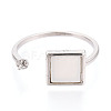 Square Brass & Shell Cup Peg Ring Settings KK-N274-28P-2