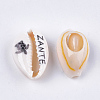 Printed Cowrie Shell Beads X-SHEL-S276-12C-2