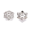 Brass Micro Pave Clear Cubic Zirconia Bead Caps KK-Q071-13P-02-2