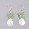 Natural Green Aventurine Dangle Earrings X-EJEW-JE03876-04-1