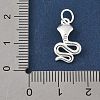 925 Sterling Silver Snake Pendants with Jump Rings STER-R013-12S-3