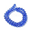 Blue Glass Bicone Beads Strands X-GLAA-S026-6mm-02-2
