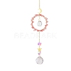 Crystal Glass with Cherry Quartz Glass Sun Catcher Pendant PW-WG84674-06-1