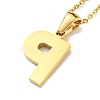 Ion Plating(IP) Initial Letter 304 Stainless Steel Pendant Necklaces NJEW-M199-01G-P-2