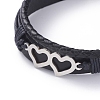 Unisex Retro Leather Cord Multi-strand Bracelets BJEW-JB04862-4