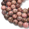 Natural Rhodonite Beads Strands G-S333-8mm-029-4