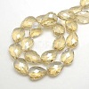 Electroplate Crystal Glass Teardrop Beads Strands X-EGLA-F067B-10-2
