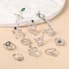 12Pcs Alloy Rhinestone Cuff Rings PW-WGFF40C-01-2