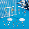 20Pcs 2 Colors Flat Round Brass Stud Earring Finding KK-BBC0013-38-4