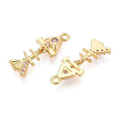 Brass Micro Pave Cubic Zirconia Pendants X1-KK-N263-80G-1