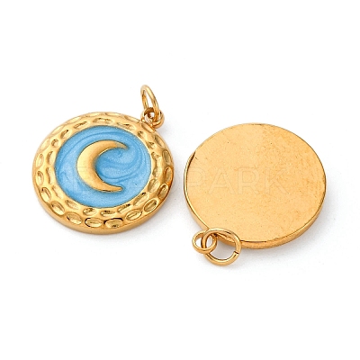 304 Stainless Steel Enamel Pendants STAS-U061-34G-B02-1
