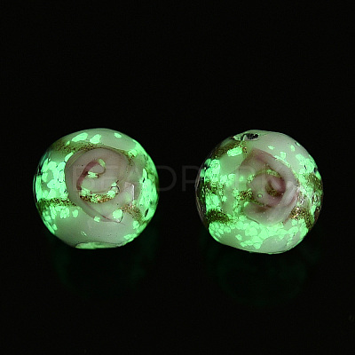 Luminous Handmade Gold Sand Lampwork Beads LAMP-T021-03F-1