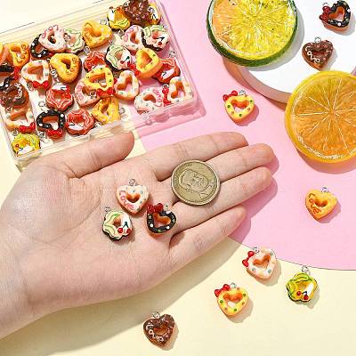 45Pcs 9 Styles Opaque Resin Pendants CRES-CJ0001-78-1