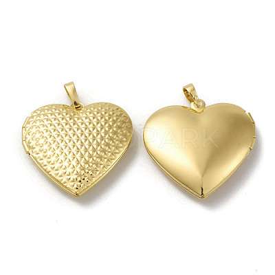 Rack Plating Brass Locket Pendants KK-G452-04G-1
