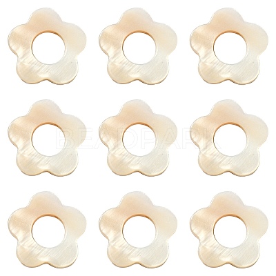 30Pcs Natural Freshwater Shell Beads Frames SHEL-CJ0001-27-1