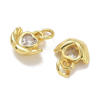 Brass Pave Clear Cubic Zirconia Charms CU-CBA6E4E-19G-E-1