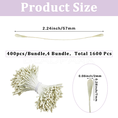 Gypsum with Cotton Cord Artificial Flower Core LS-DIY-WH20007-36A-07-1