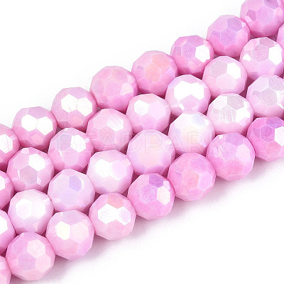 Anti-Tarnish Electroplate Glass Beads Strands EGLA-T021-10mm-15-02-1