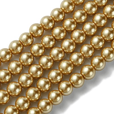 Eco-Friendly Dyed Glass Pearl Beads Strands HY-A008-6mm-RB093-1